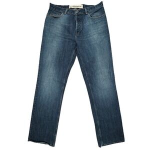 VTG Gap 1969 Straight Fit Men's Jeans Blue 34X34 Denim Button Fly USA Mid Indigo